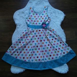 Rare Editions Girl's Dress Polka Tie Waist